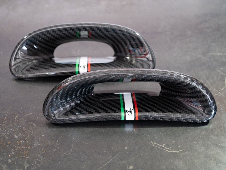 FIAT 500 ABARTH Headrest Inserts Carbon Fiber (4pc set) Italian